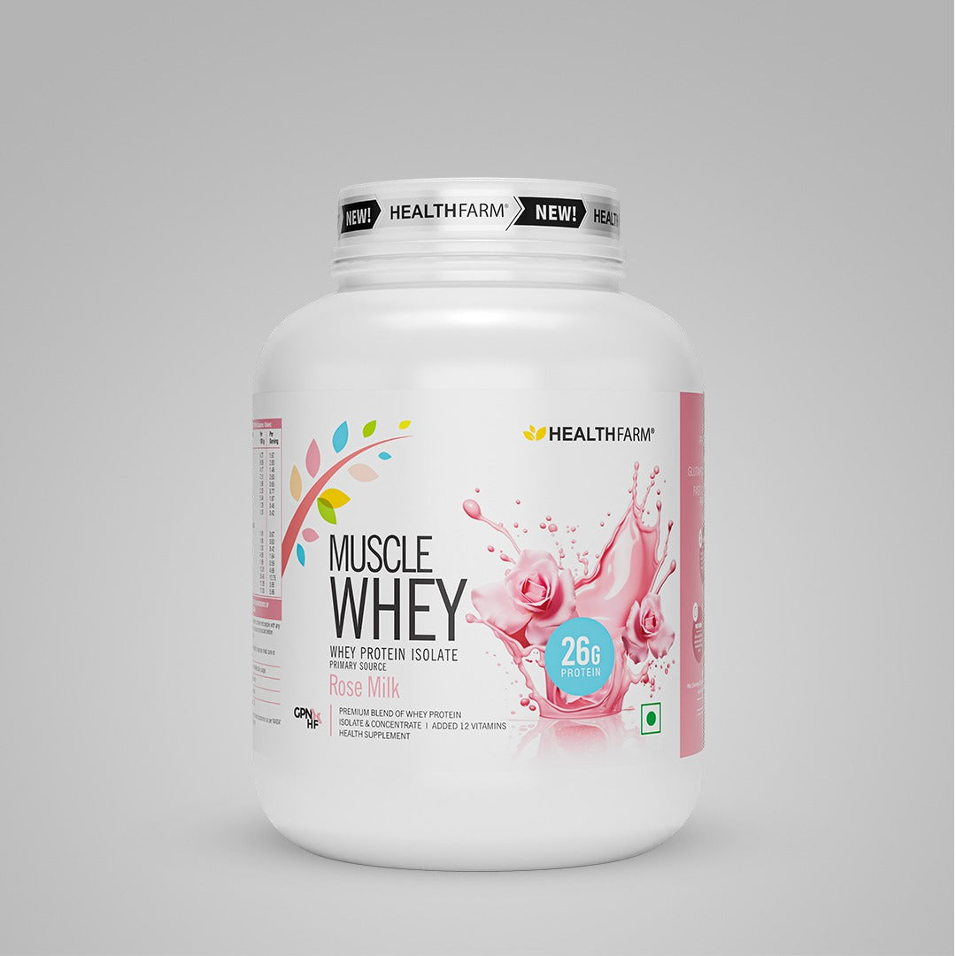 HealthFarm Muscle Whey Protein Isolate &amp; Concentrate | Premium Blend of Whey Protein