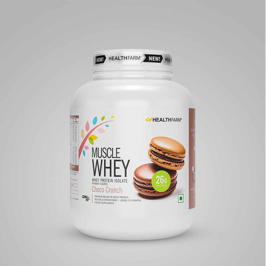 HealthFarm Muscle Whey Protein Isolate &amp; Concentrate | Premium Blend of Whey Protein