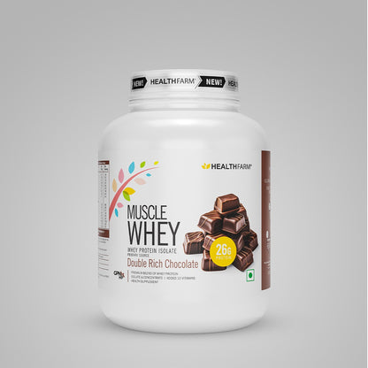 HealthFarm Muscle Whey Protein Isolate &amp; Concentrate | Premium Blend of Whey Protein