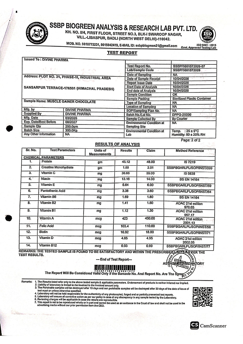 Lab Test Reports - Page 2