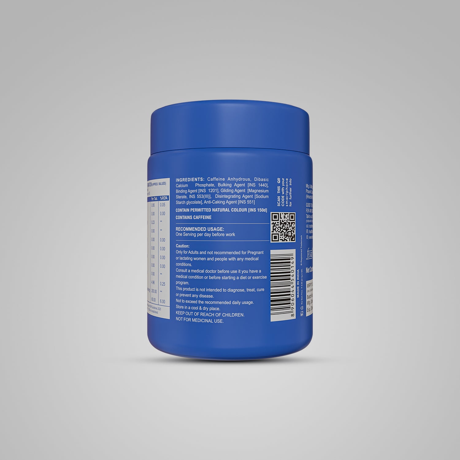 HealthFarm Advance Caffeine Tablets for Men and Women (60 Tab)