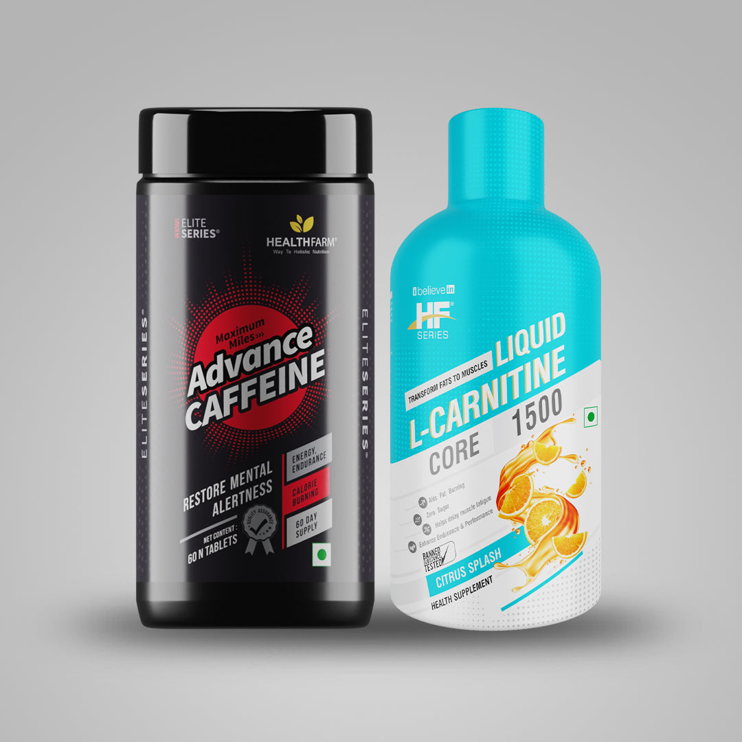 Healthfarm Advance Caffeine + Liquid L Carnitine(1500mg) Combo