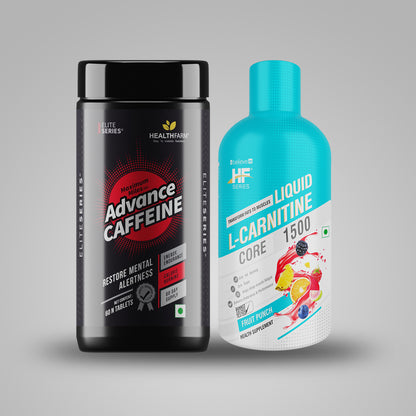 Healthfarm Advance Caffeine + Liquid L Carnitine(1500mg) Combo