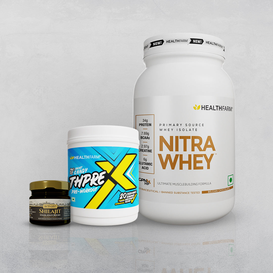 Healthfarm Nitra Whey (1kg) + Thprex + Shilajit (20g) – Healthfarm ...