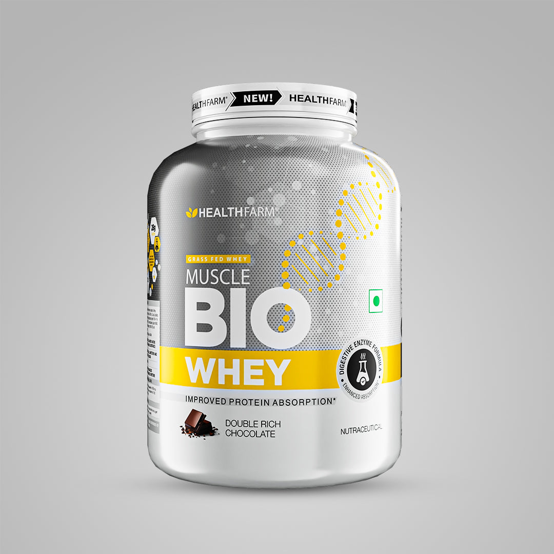 Healthfarm Muscle Bio Whey | Grass Fed Protein | Improved Protein Absorption