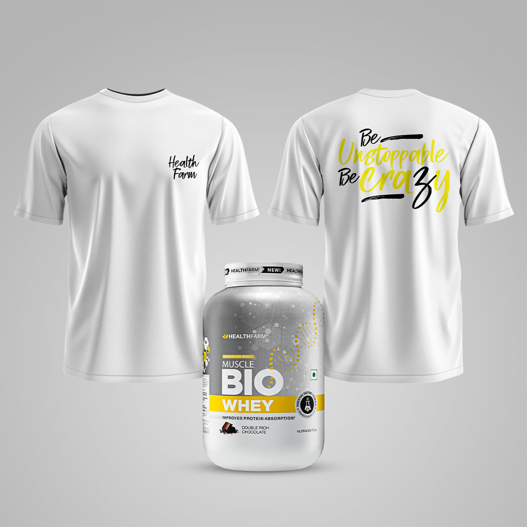 Healthfarm Muscle Bio Whey (1KG) + Free T-Shirt