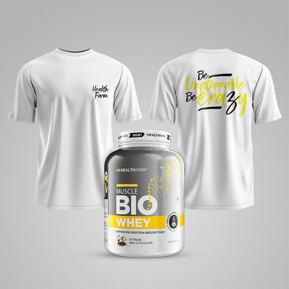 Healthfarm Muscle Bio Whey (2KG) + Free T-Shirt