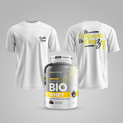 Healthfarm Muscle Bio Whey (2KG) + Free T-Shirt