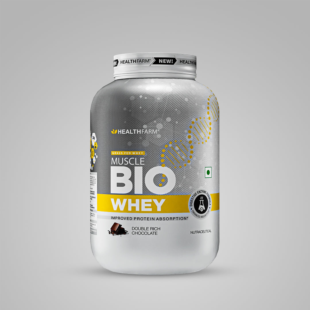 Healthfarm Muscle Bio Whey | Grass Fed Protein | Improved Protein Absorption