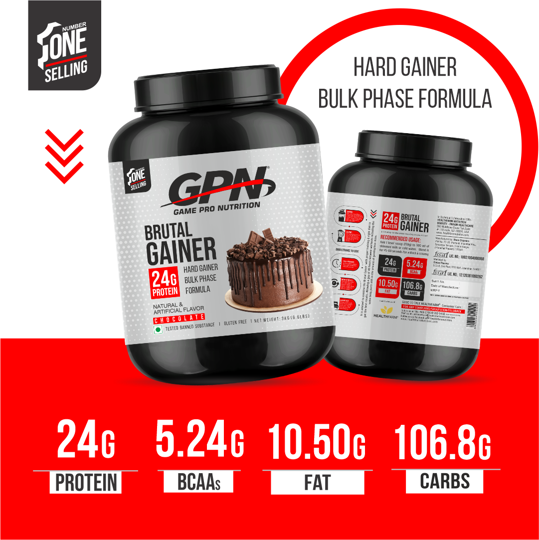 HealthFarm Get Combo Pack of GPN GAINER (1KG) + GPN GLUTAMINE