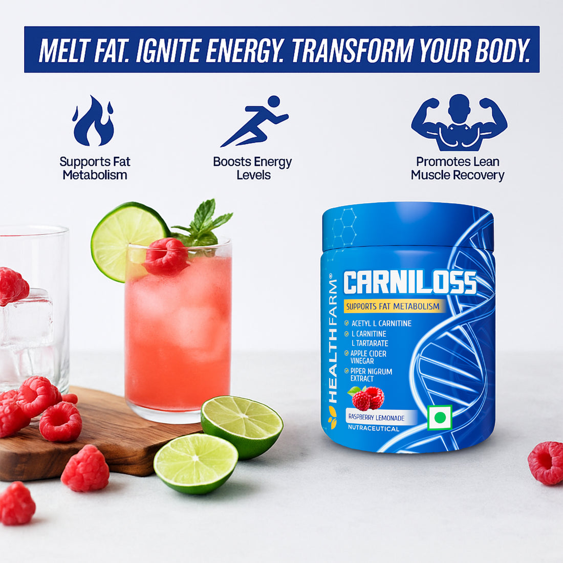 Healthfarm Carniloss 60g - Boost Fat Metabolism &amp; Support Weight Management