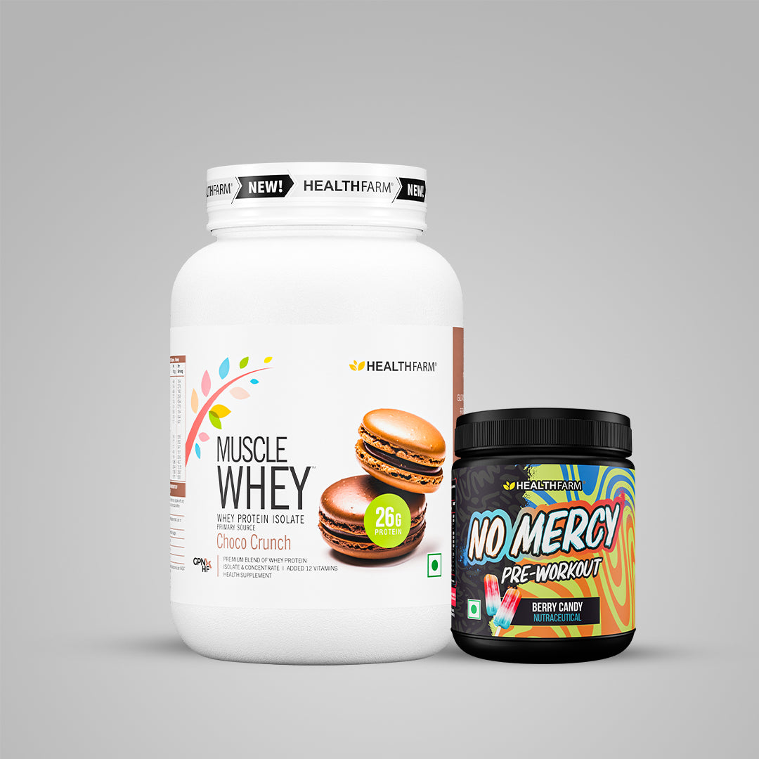 Healthfarm Muscle Whey (1kg) + No Mercy (130g)