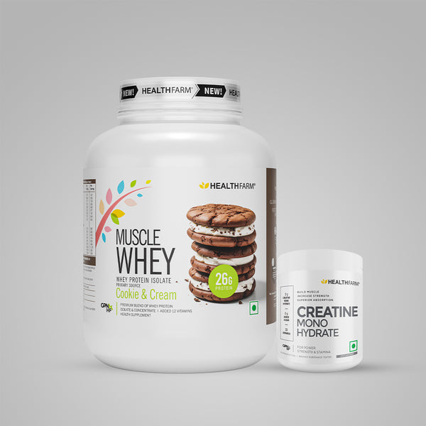 HealthFarm Muscle Whey Protein Isolate & Concentrate | Premium Blend of Whey Protein