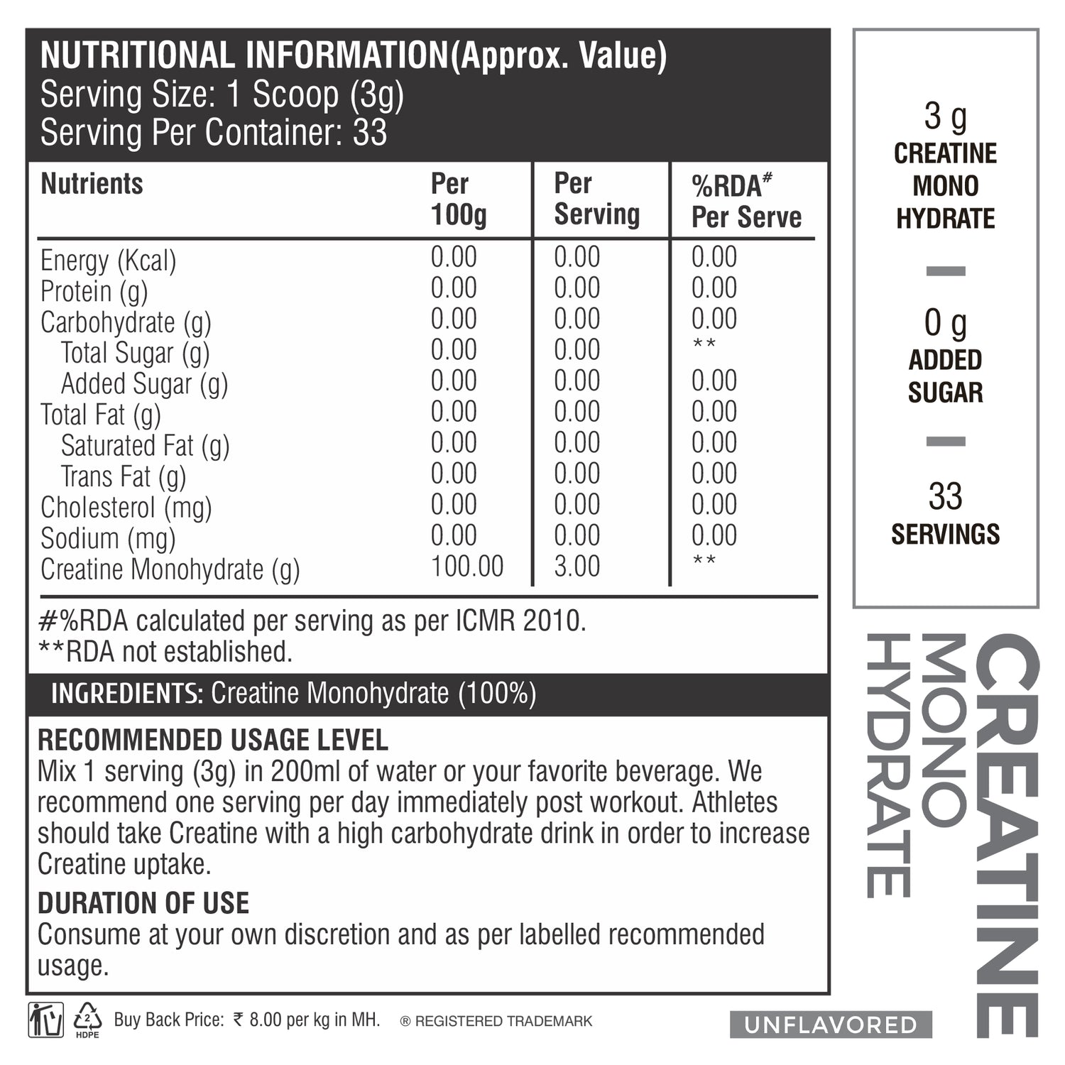 Healthfarm Muscle Whey (1Kg) + Creatine Monohydrate (100g)