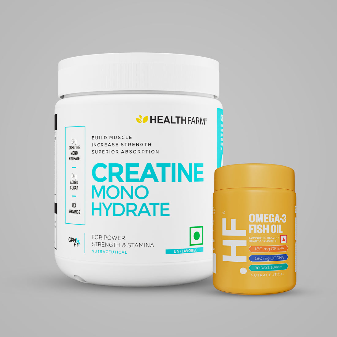 Healthfarm Muscle Creatine (250g) + Omega 3 Fish Oil