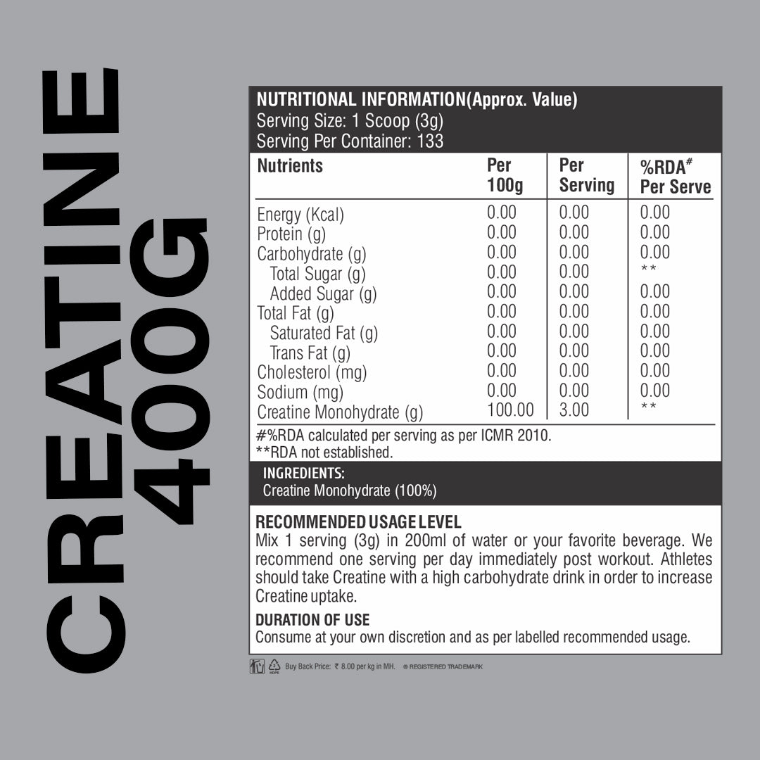 Healthfarm Muscle Creatine Monohydrate, (400g)