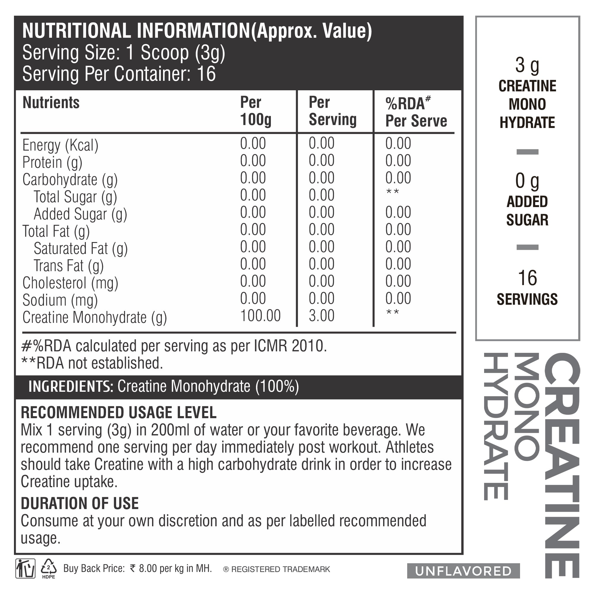 Healthfarm Muscle Creatine Monohydrate