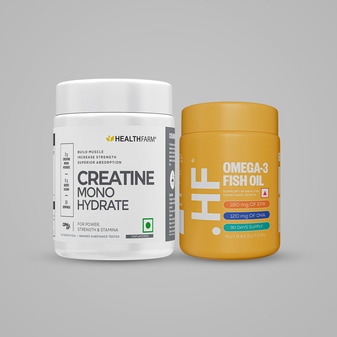 Healthfarm Muscle Creatine (100g) + Omega 3 Fish Oil