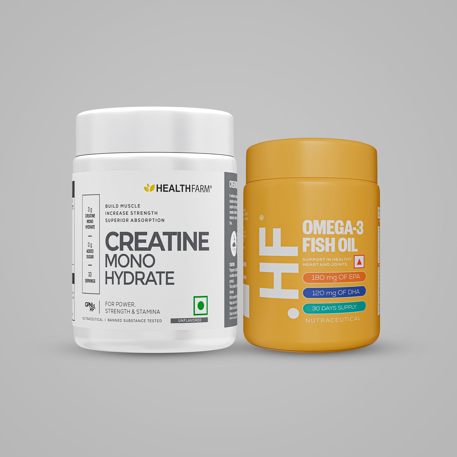 Healthfarm Muscle Creatine (100g) + Omega 3 Fish Oil