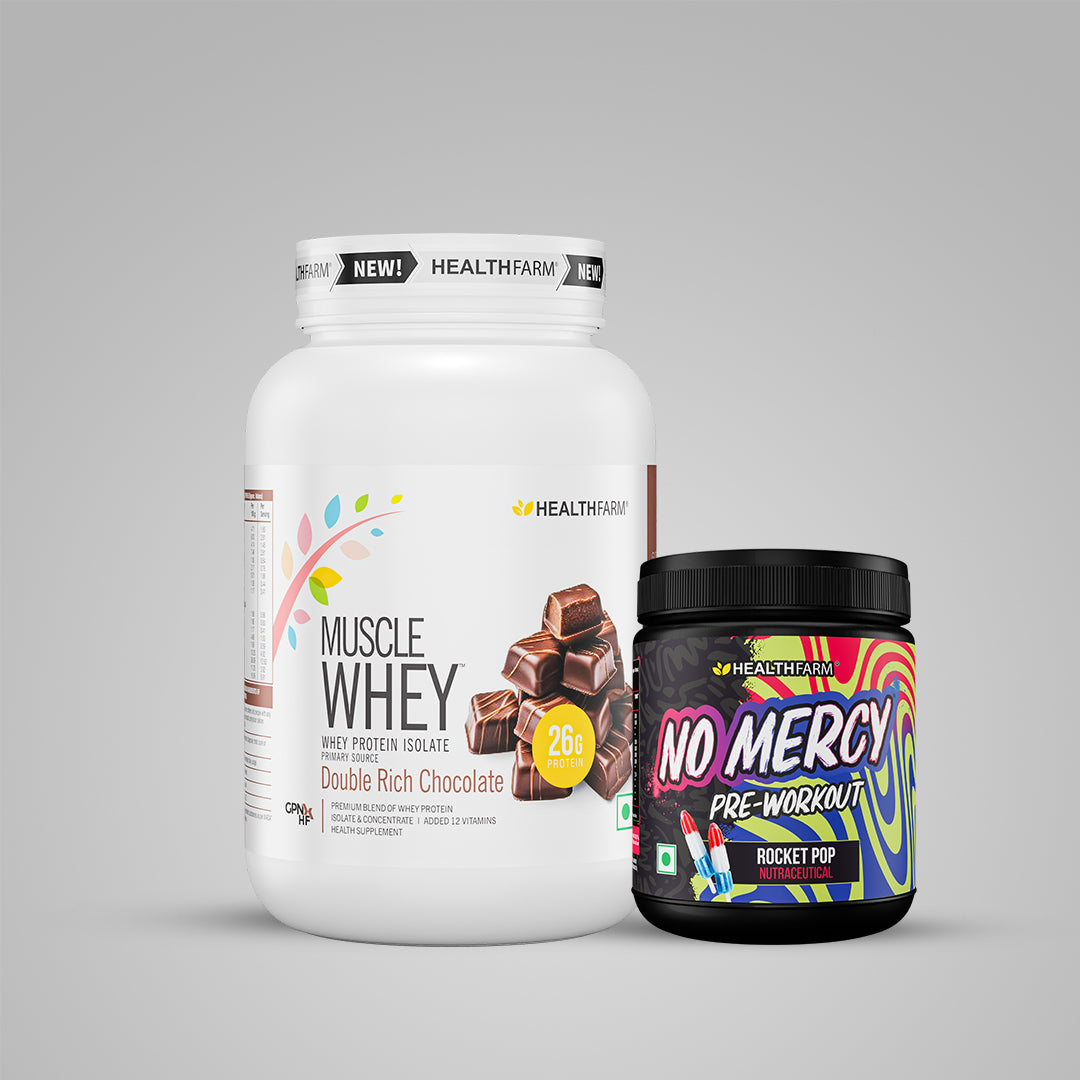 Healthfarm Muscle Whey (907g) + No Mercy (130g)