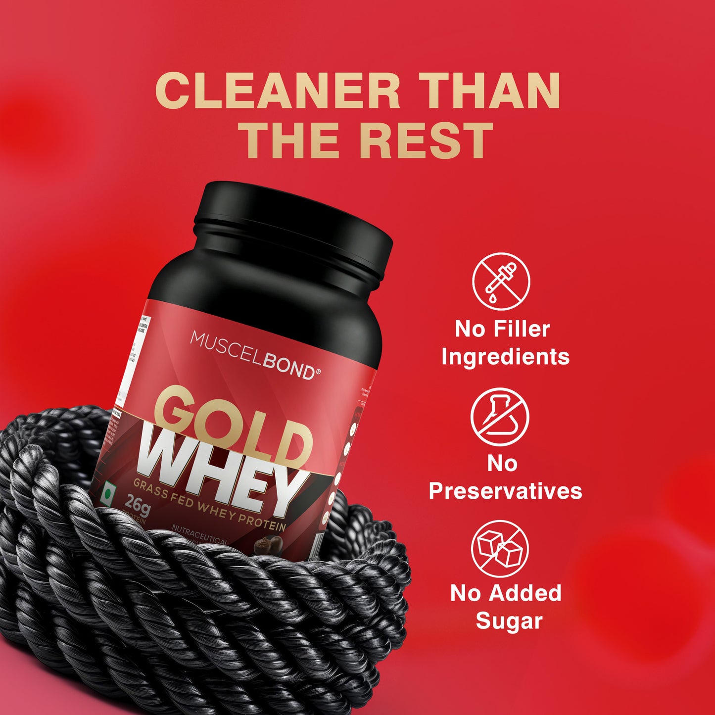 MuscelBond Gold Whey – Grass Fed Whey Protein | 26g Protein per Serving