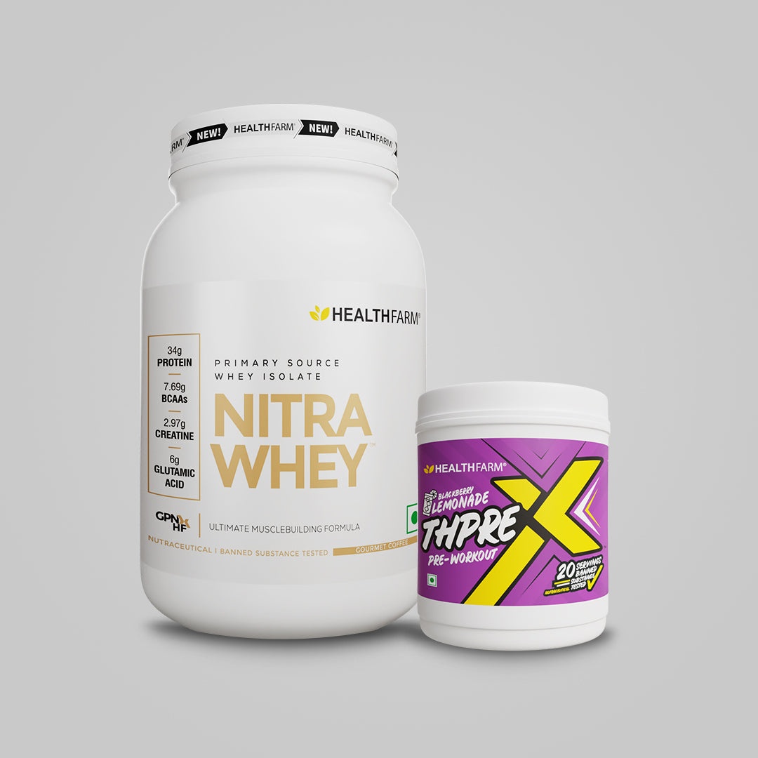 Healthfarm Nitra Whey (1Kg) + Thprex Pre Workout (250g)