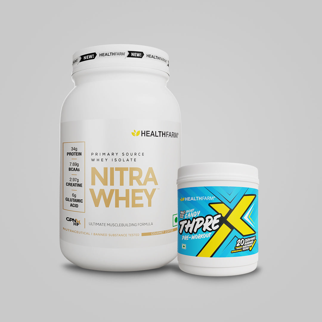 Healthfarm Nitra Whey (1Kg) + Thprex Pre Workout (250g)