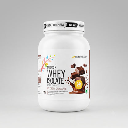 HealthFarm Muscle Whey Isolate | Premium Blend of Whey Protein Hydrolysate and Isolate