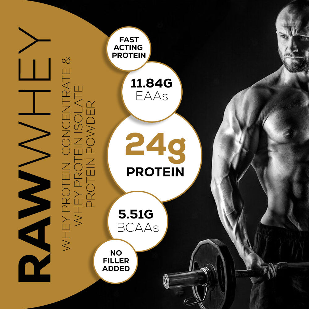 Raw Whey (Unflavoured) Whey Protein Concentrate & Isolate Protein Powder