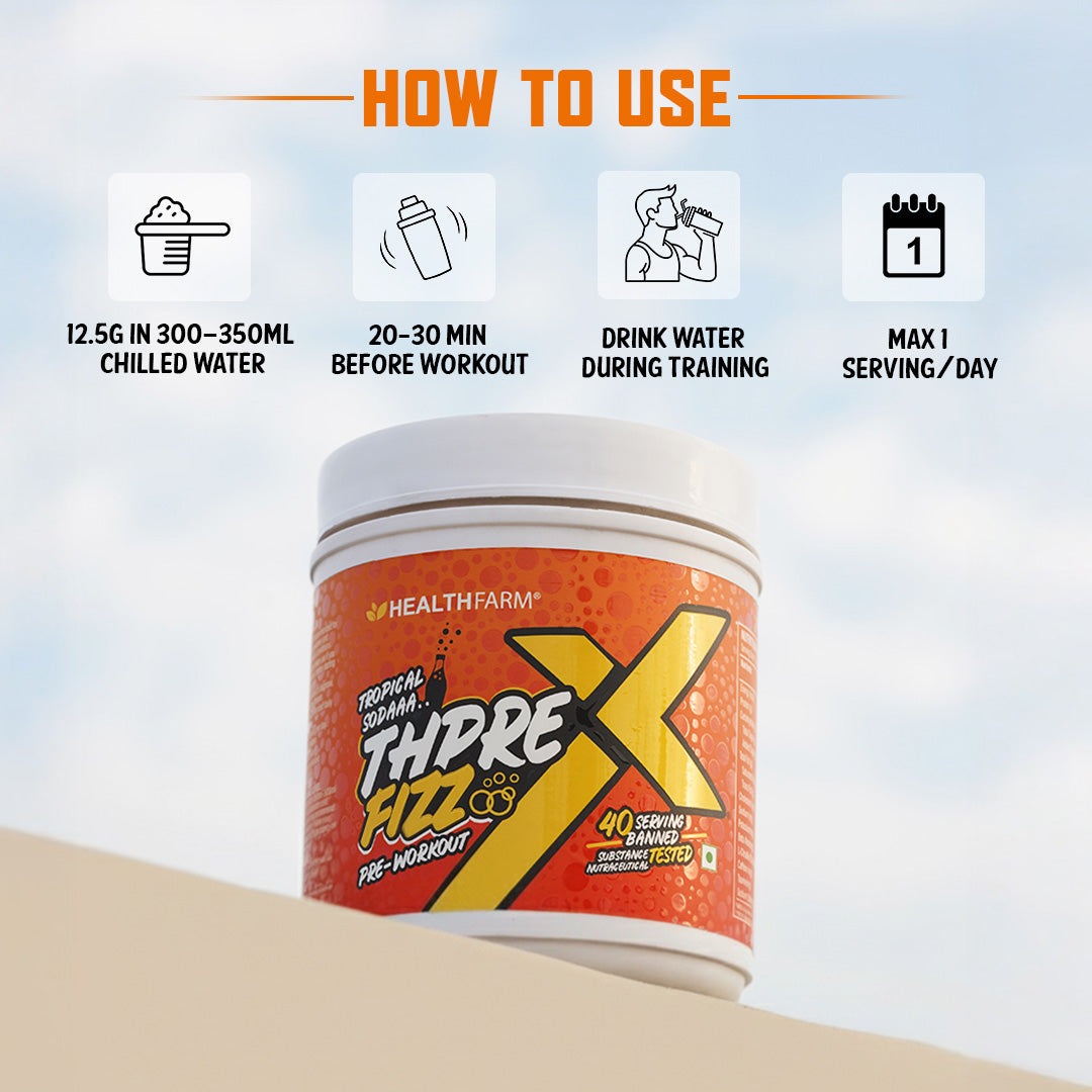 Healthfarm ThPreX Fizz Pre-Workout Supplement | 400g