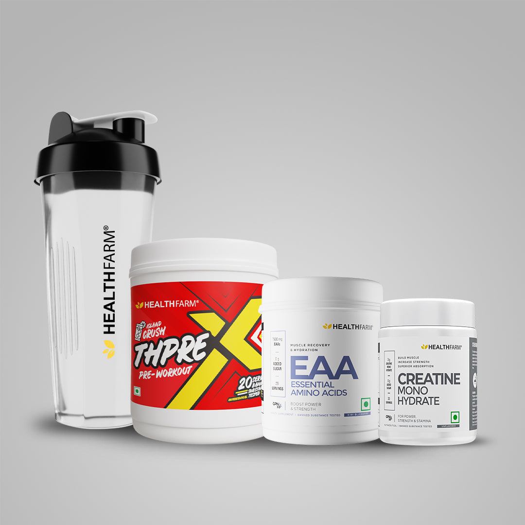 Healthfarm Muscle EAA + Creatine (100g) + ThPrex (250g) + Free Shaker