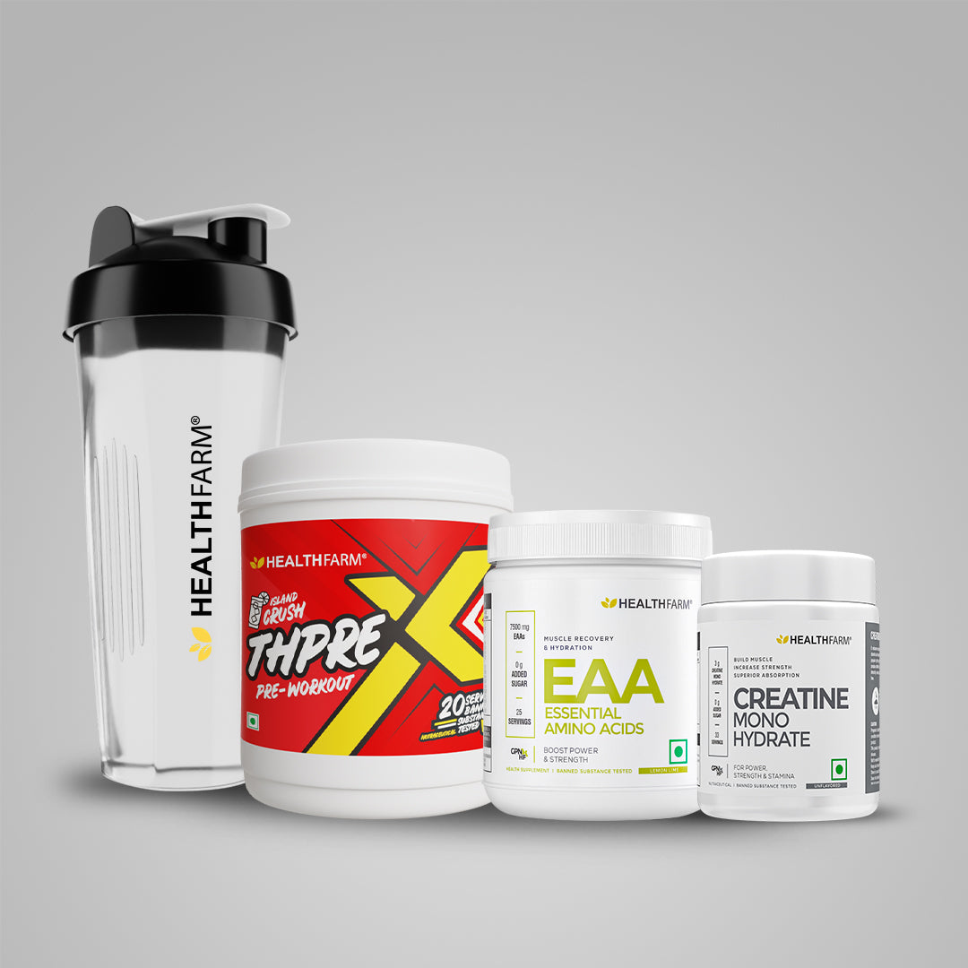 Healthfarm Muscle EAA + Creatine (100g) + ThPrex (250g) + Free Shaker