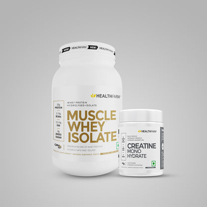 HealthFarm Muscle Whey Isolate | Premium Blend of Whey Protein Hydrolysate and Isolate