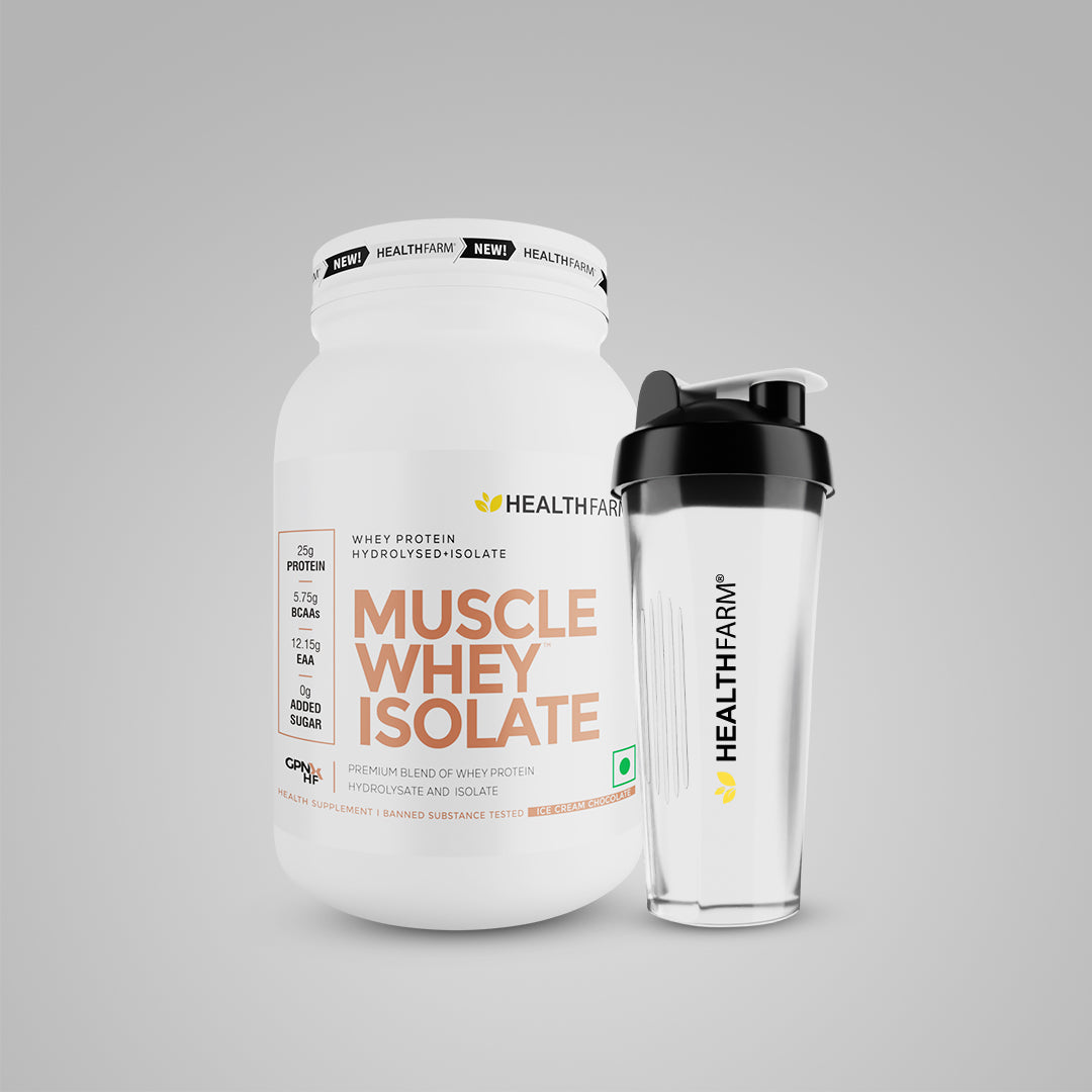 HealthFarm Muscle Whey Isolate | Premium Blend of Whey Protein Hydrolysate and Isolate