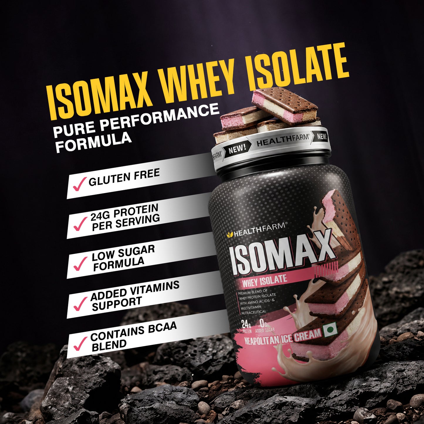 Healthfarm ISOMAX Whey Isolate – 24g Protein
