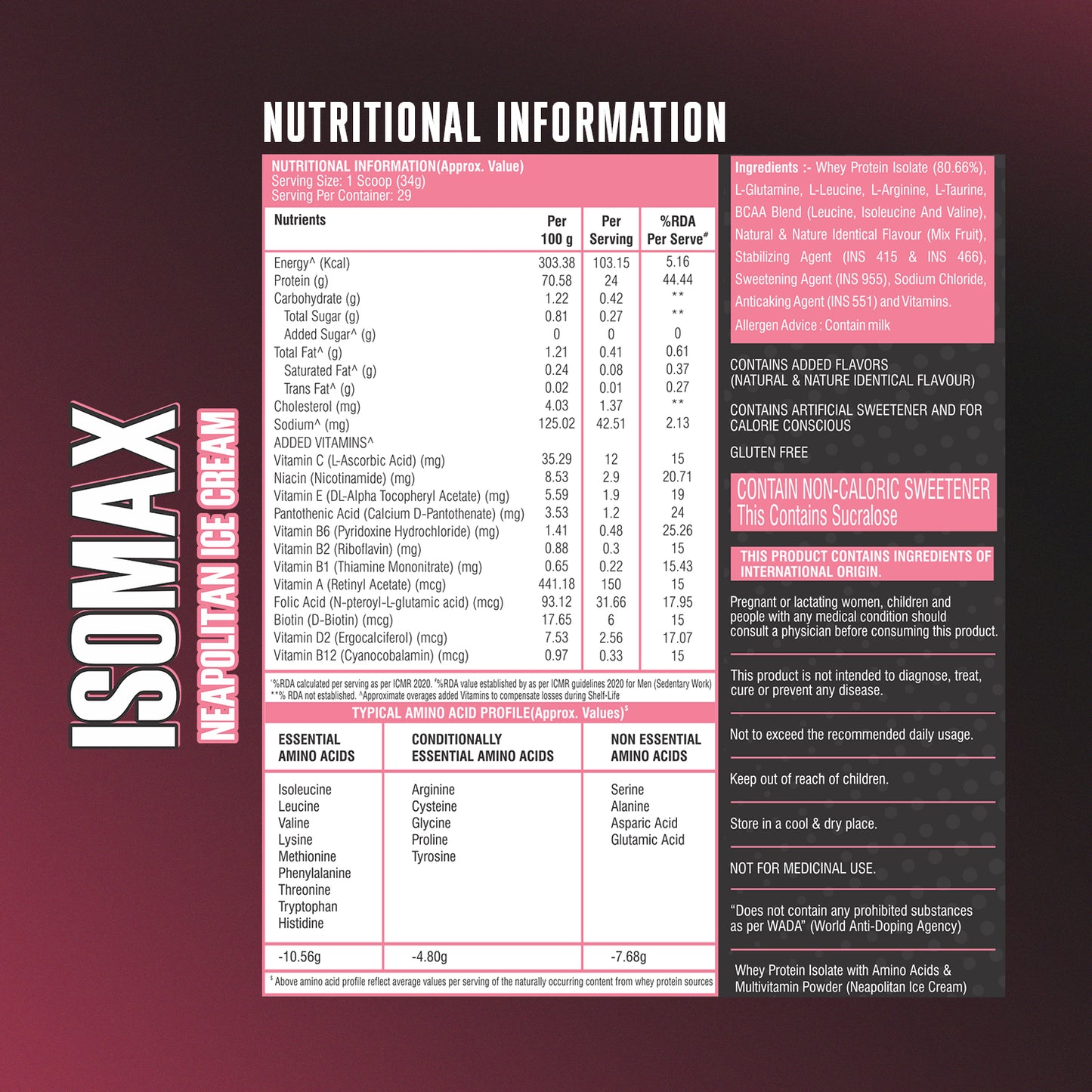 Healthfarm ISOMAX Whey Isolate – 24g Protein