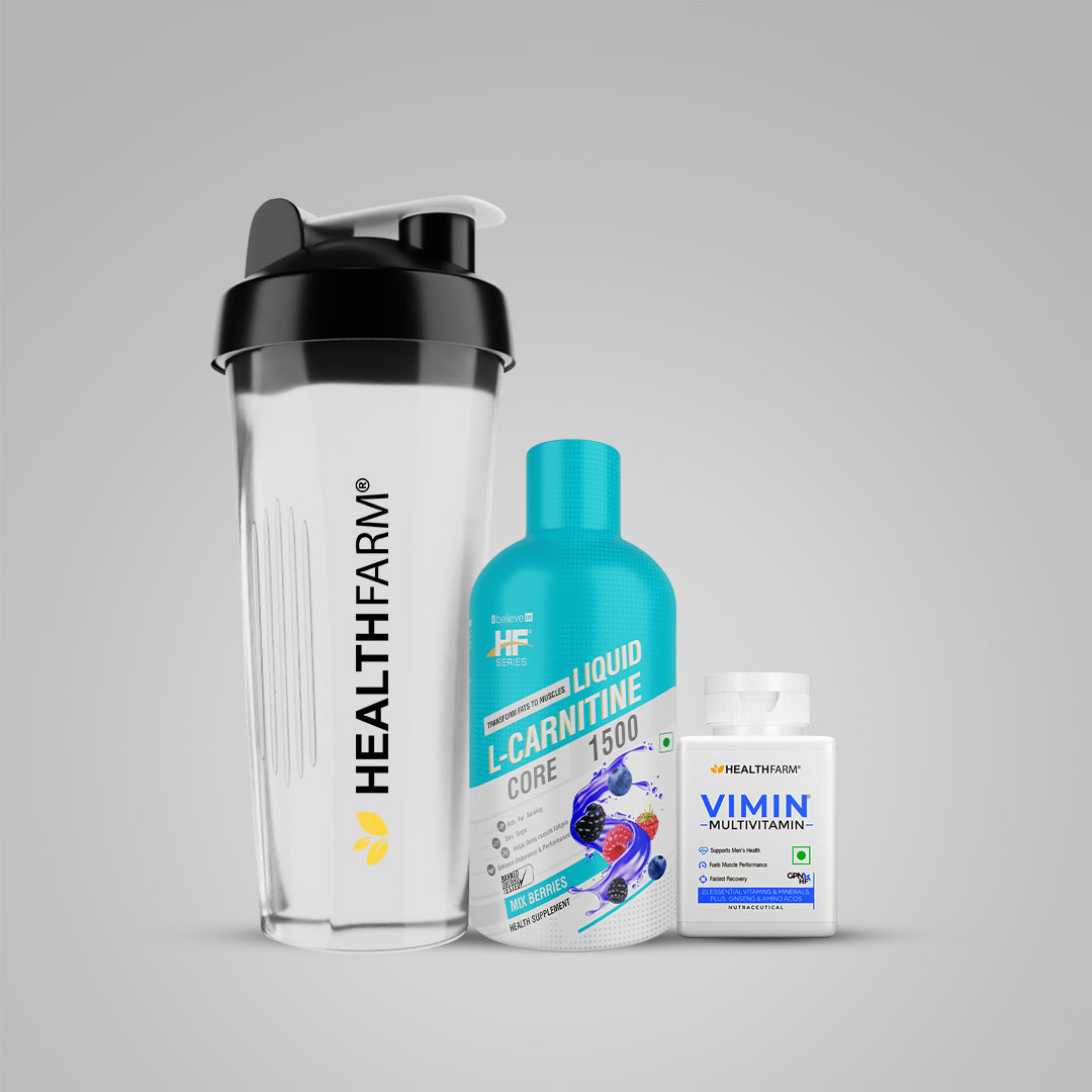 Healthfarm L- Carnitine 1500mg  + Vimin + Plastic Shaker