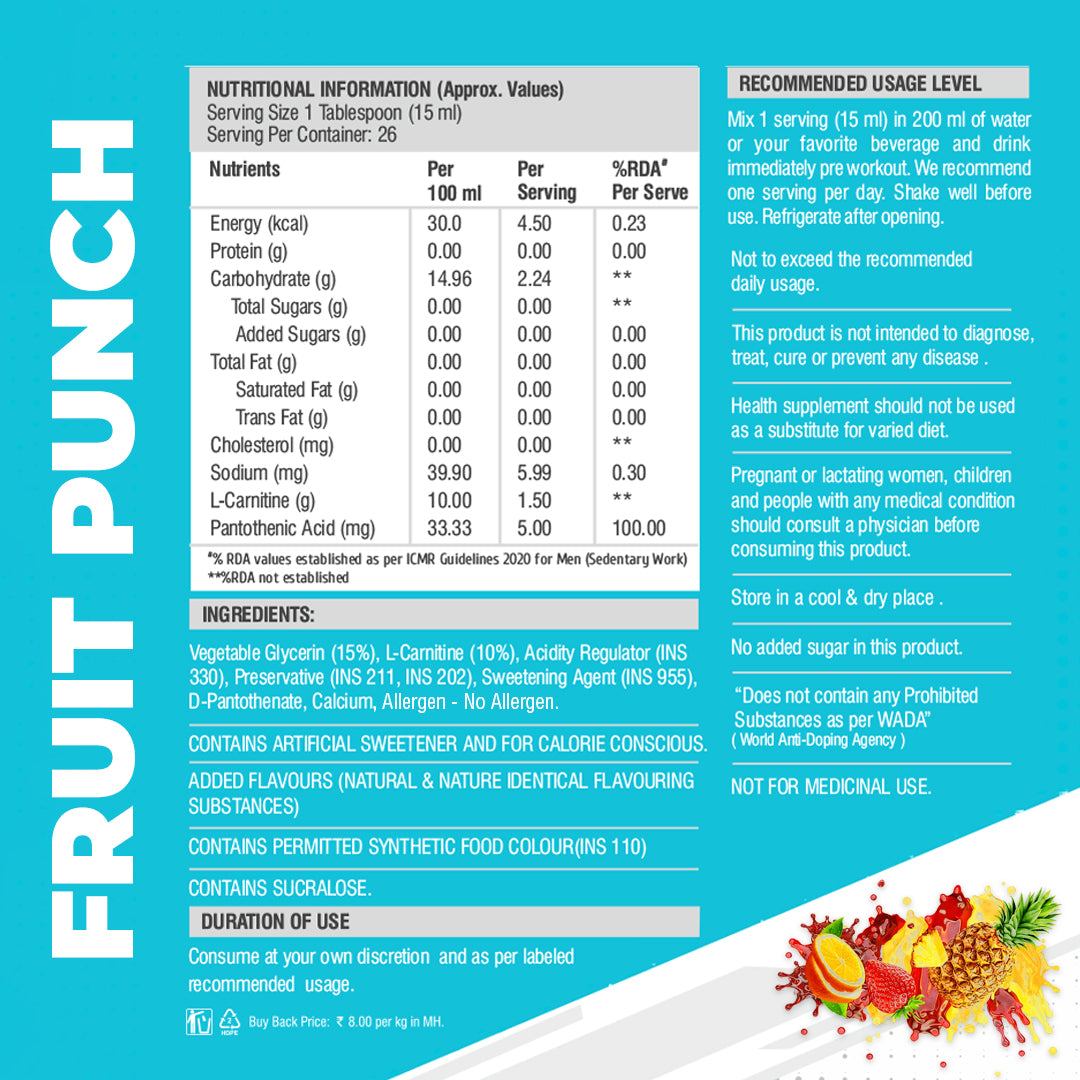 HF Series L- Carnitine 1500mg Preworkout Supplement