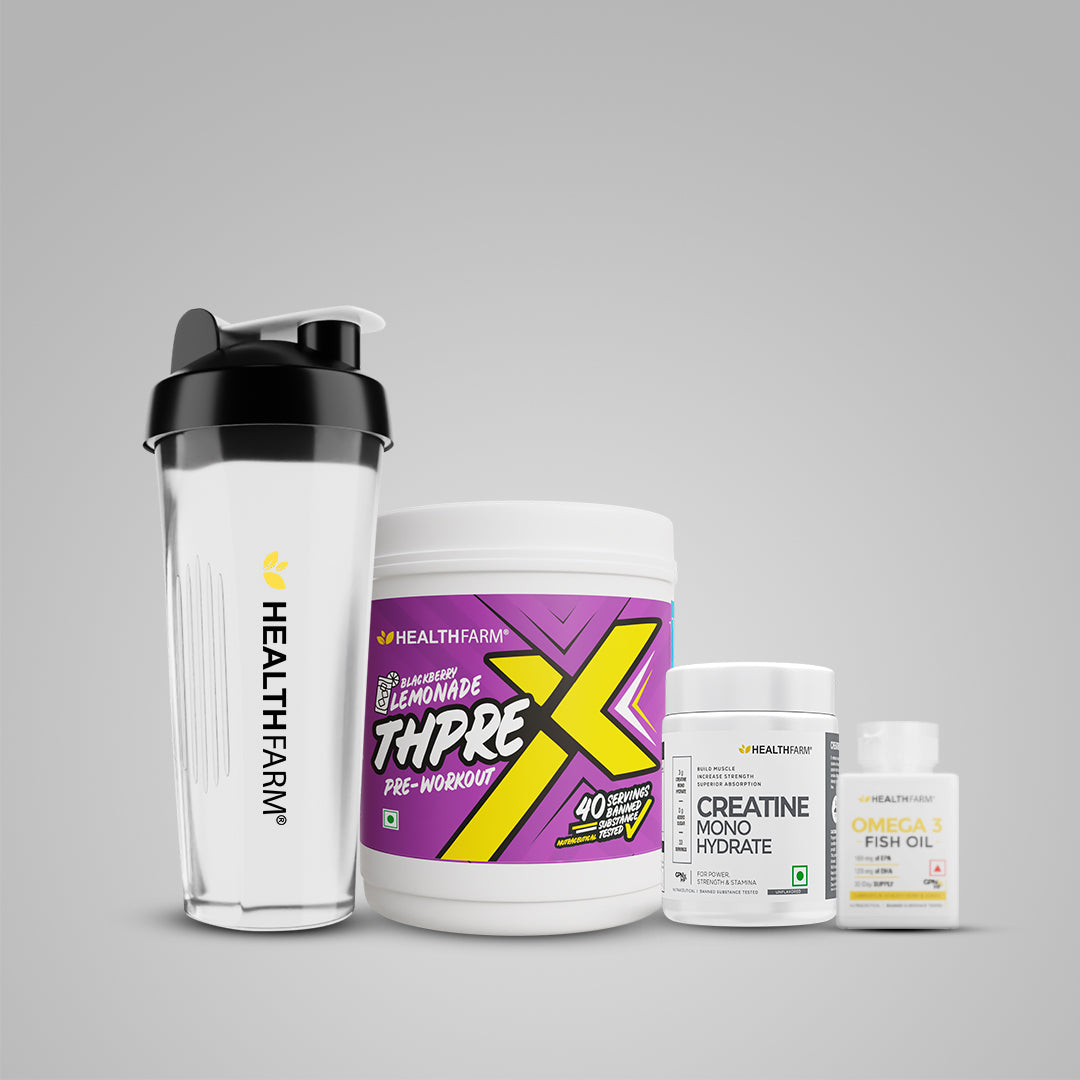 Healthfarm ThPreX Pre-workout + Muscle Creatine (100g) + Omega 3 Fish Oil