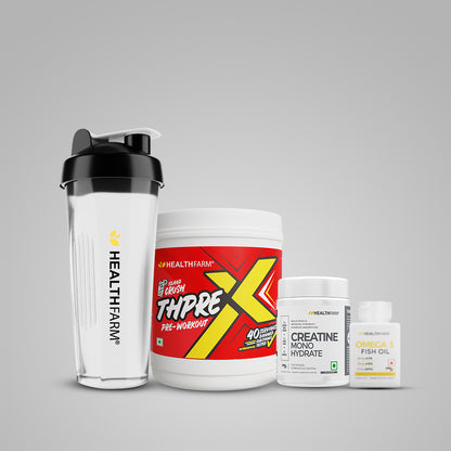 Healthfarm ThPreX Pre-workout + Muscle Creatine (100g) + Omega 3 Fish Oil