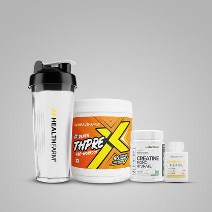 Healthfarm ThPreX Pre-workout + Muscle Creatine (100g) + Omega 3 Fish Oil