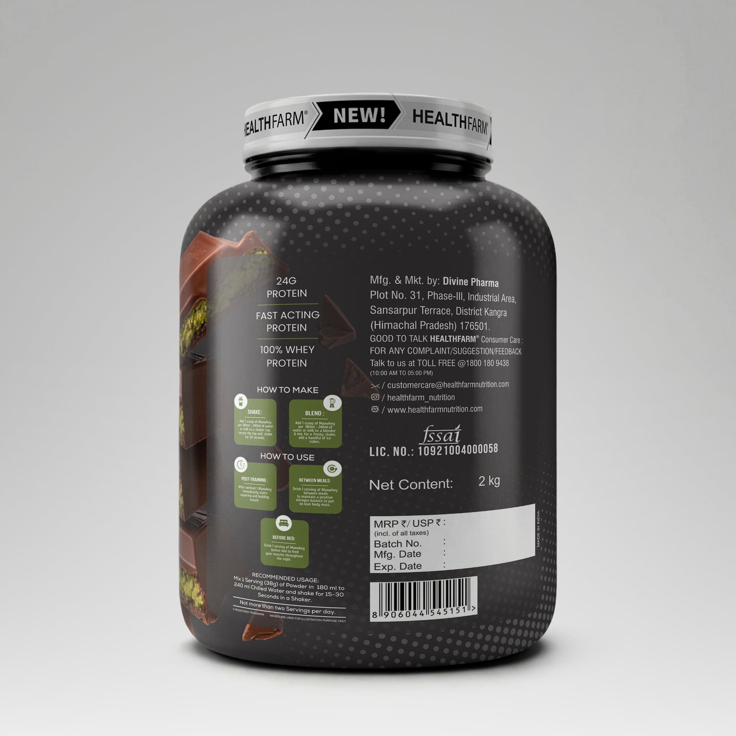 Healthfarm Maxwhey 24g Protein | 100% Whey Protein