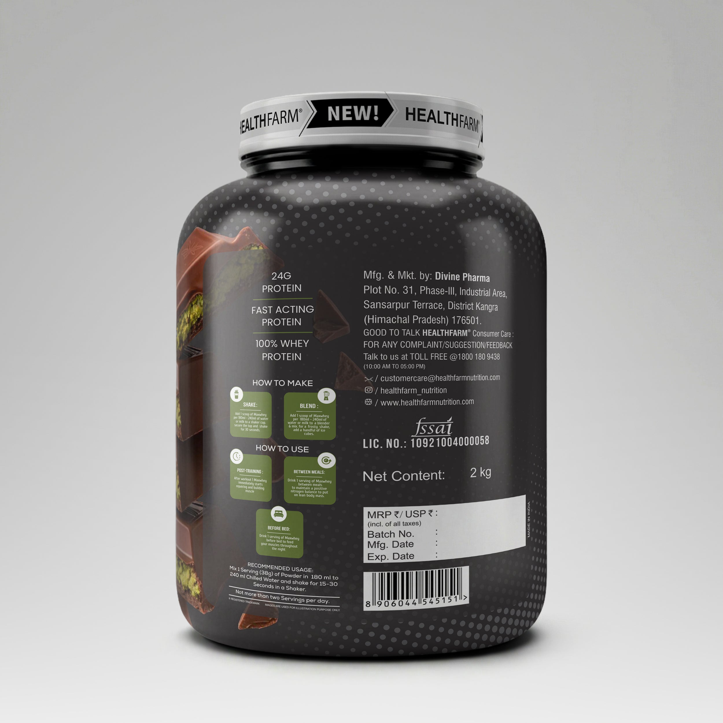 Healthfarm Maxwhey 24g Protein | 100% Whey Protein