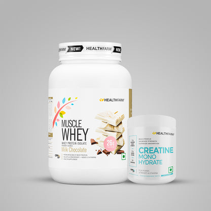 Healthfarm Muscle Whey (1Kg) + Creatine Monohydrate (250g)