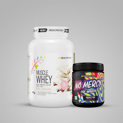 Healthfarm Muscle Whey (907g) + No Mercy (130g)