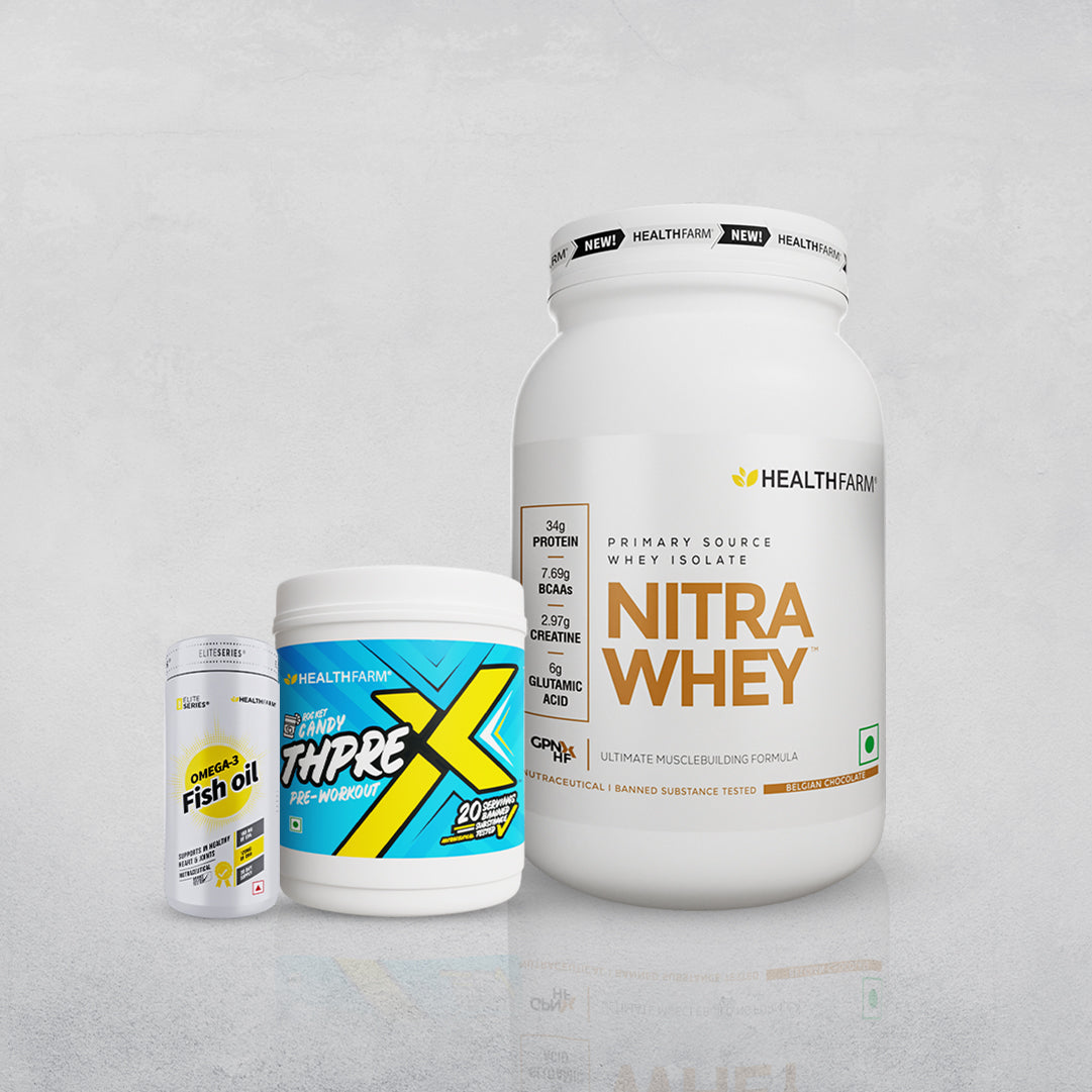 Healthfarm Nitra Whey (1Kg) + Thprex + Fish Oil – Healthfarm Nutrition