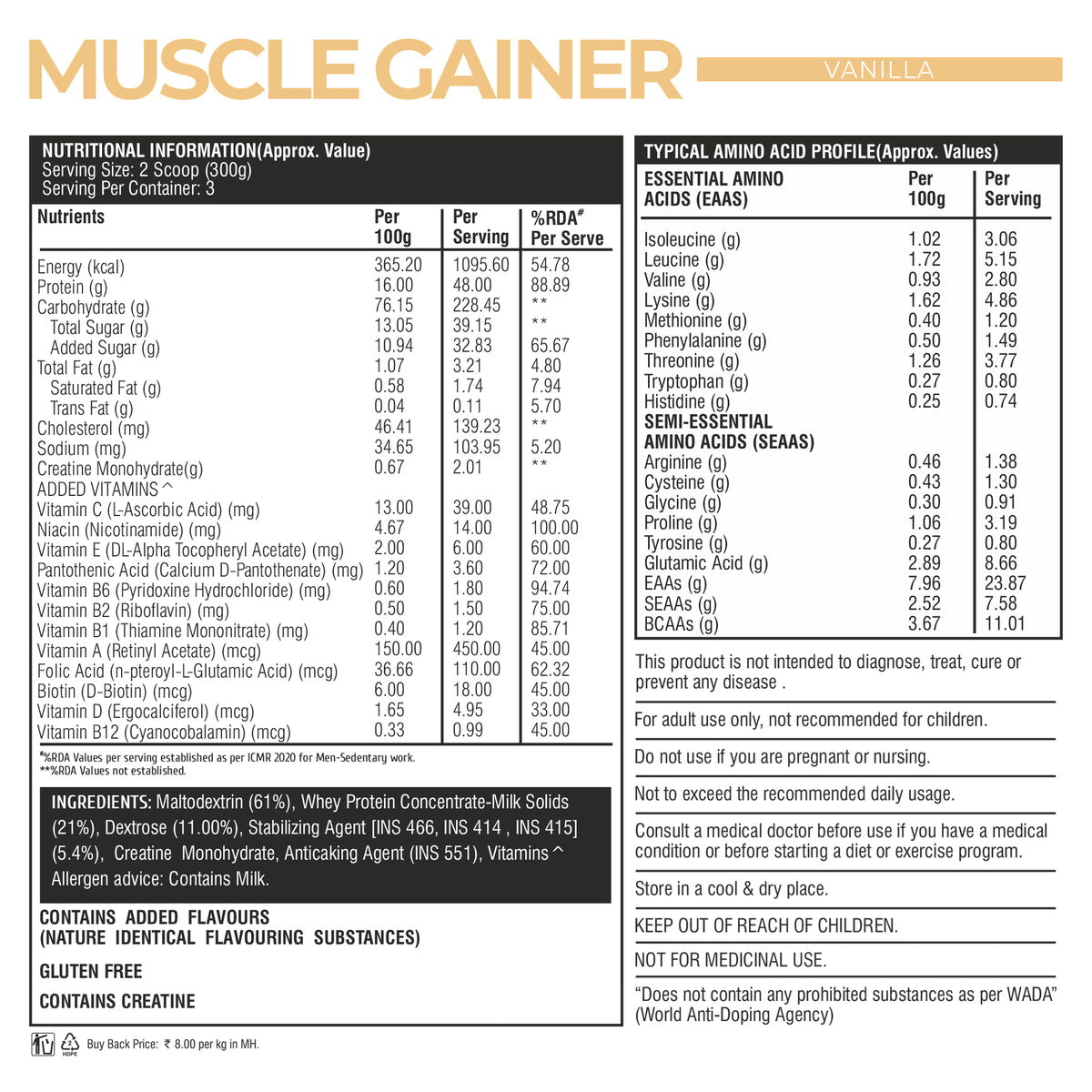 Gainer V Buy Muscle Gainer at Best Price in India - Healthfarm – Healthfarm ...