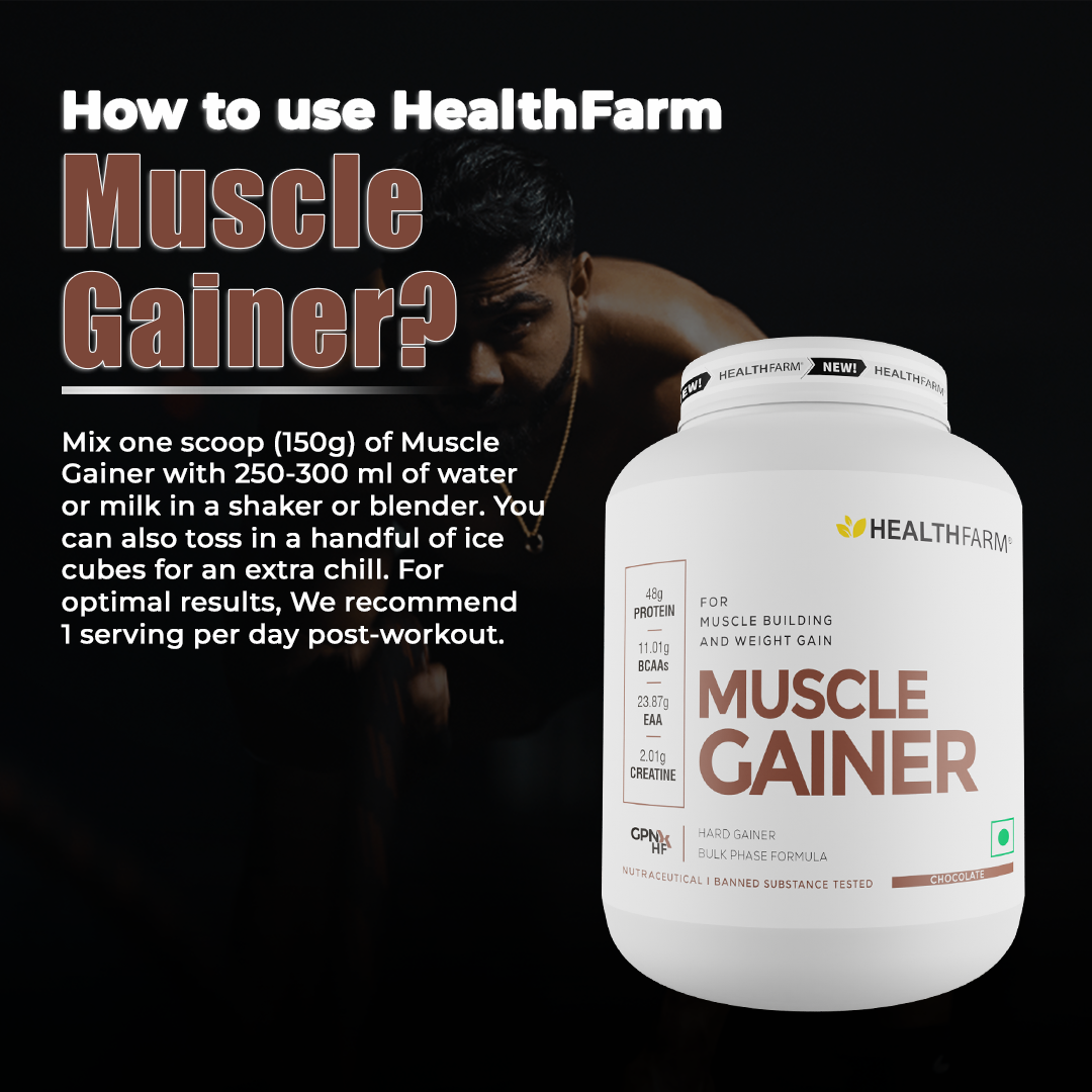 Healthfarm Muscle Gainer (3Kg) + No Mercy + Free Shaker