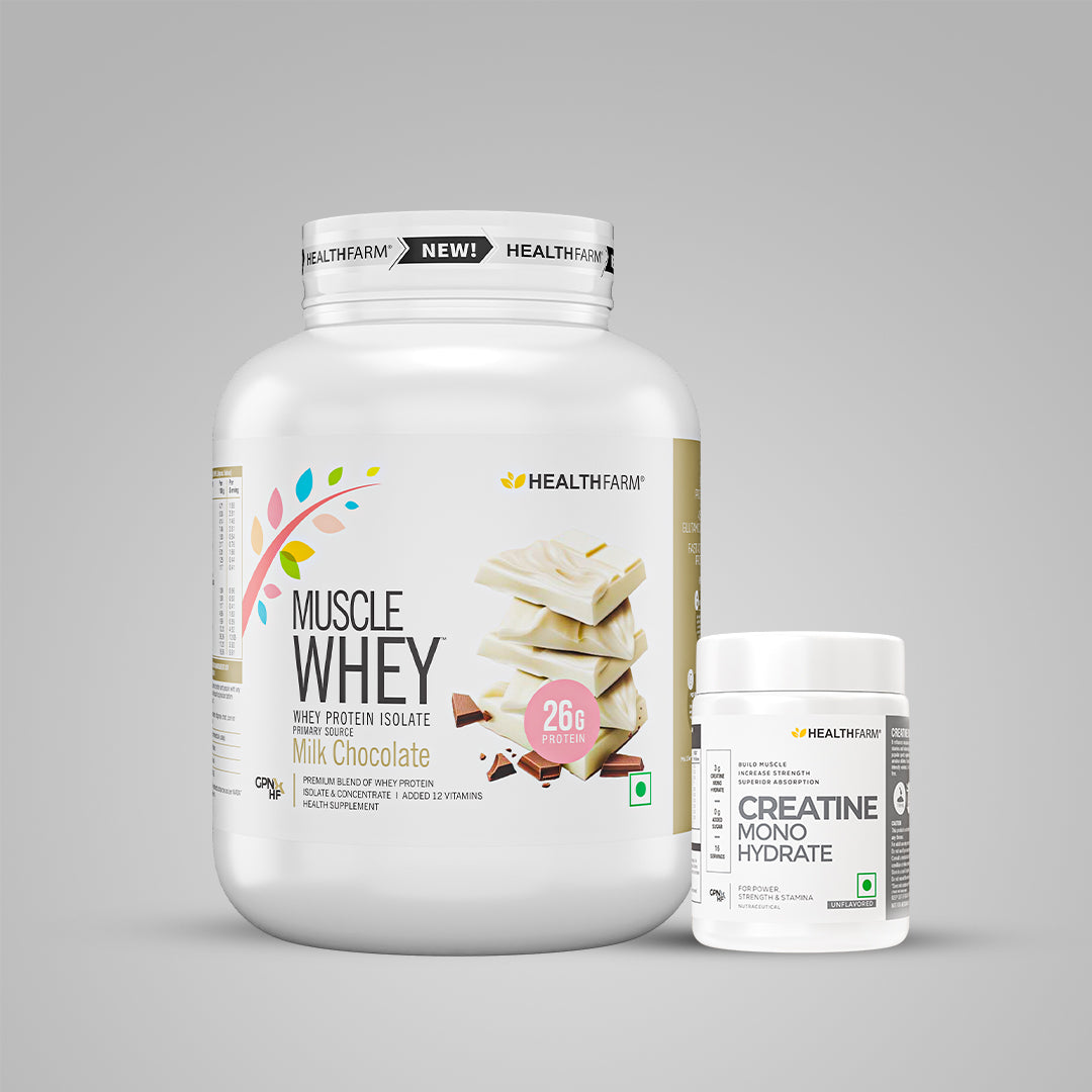 HealthFarm Muscle Whey Protein Isolate & Concentrate | Premium Blend of Whey Protein