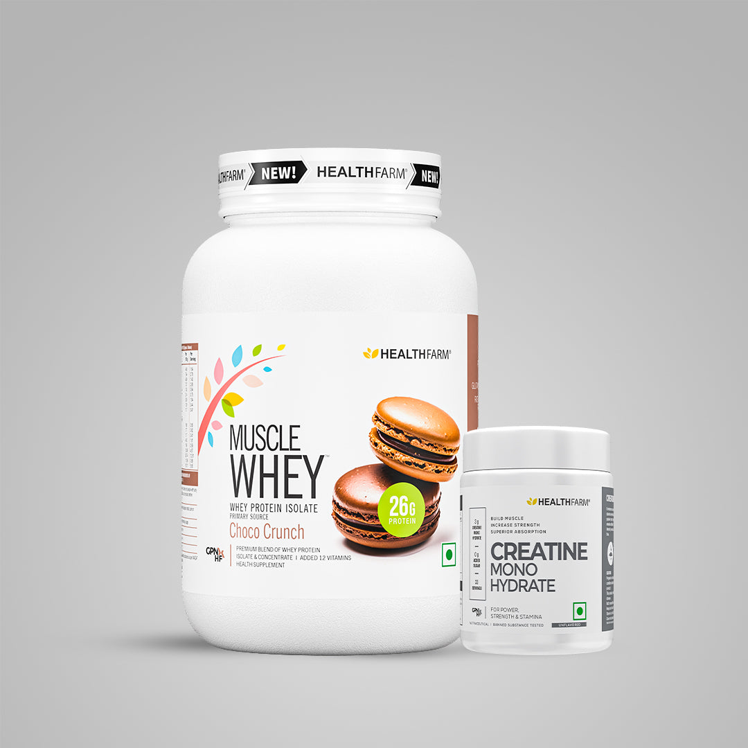 Healthfarm Muscle Whey (1Kg) + Creatine Monohydrate (100g)